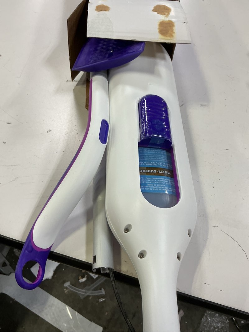 Condition photo showing Good Condition for Swiffer PowerMop Multi-Surface Mop Kit for Floor Cleaning, Includes PowerMop, 2 Mopping Pad Refills, 1 Cleaning Solution with Fresh Scent and 2 Batteries Purple and White