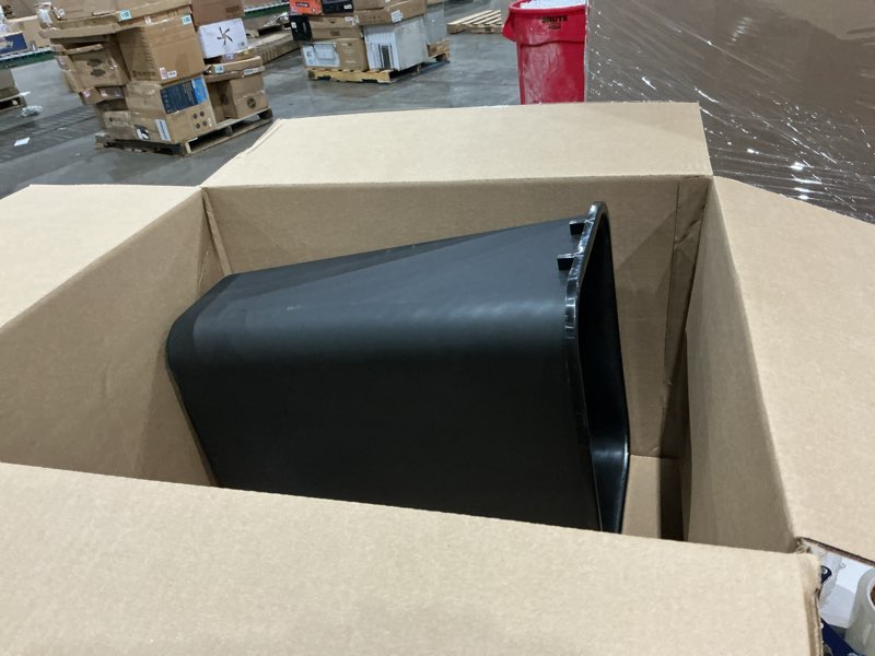 Condition photo showing Good Condition for amazon basics rectangular commercial office wastebasket, easy to clean, space-saving, 10 gallon, black black 10 gallon (pack of 1)