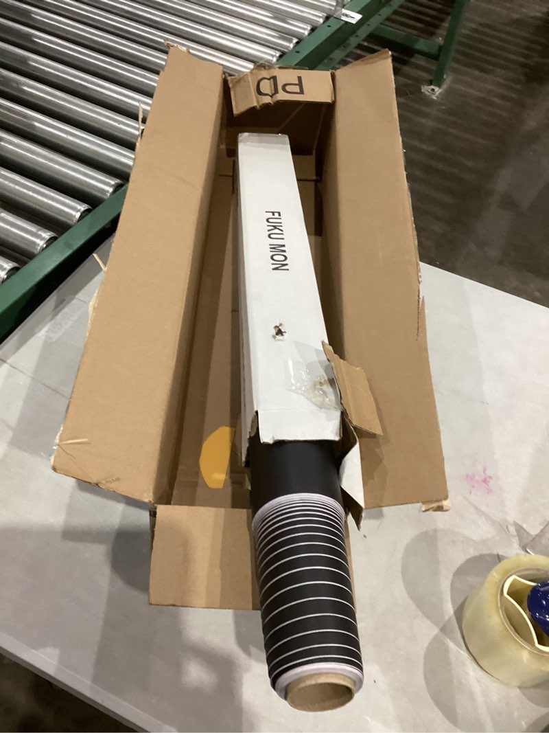 Condition photo showing Good Condition for fuku mon 24"x394" black wallpaper peel and stick black contact paper matte solid textured self adhesive removable thick vinyl film roll for cabinets bedroom wall decoration black 24" x 394"