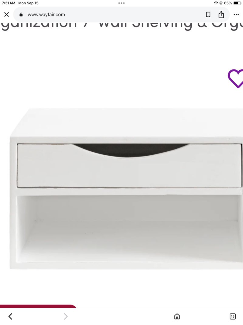 Adeana Poplar Floating Shelf with Drawer