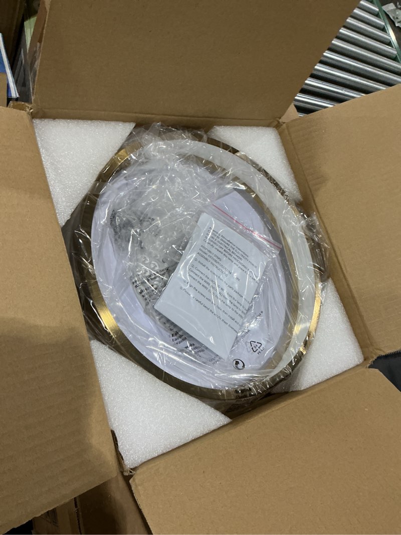 Condition photo showing New/Like New for ken & ricky 12 inch brushed gold flush mount ceiling light,round flat led ceiling light dimmable,close to ceiling light fixtures for kitchen bathroom bedroom hallway 5cct 24w 1pk brushed gold 12 inch