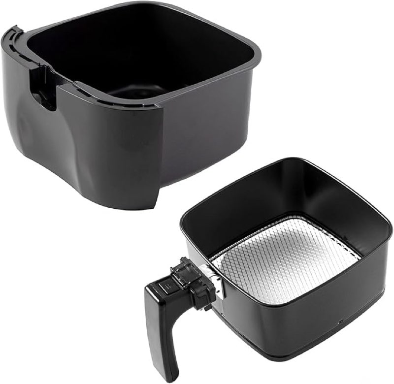 Nuwave 3QT Brio Replacement Base Tray & Fry Pan Basket – Compatible with NuWave 3QT Brio Model 36001 & 36011,Black