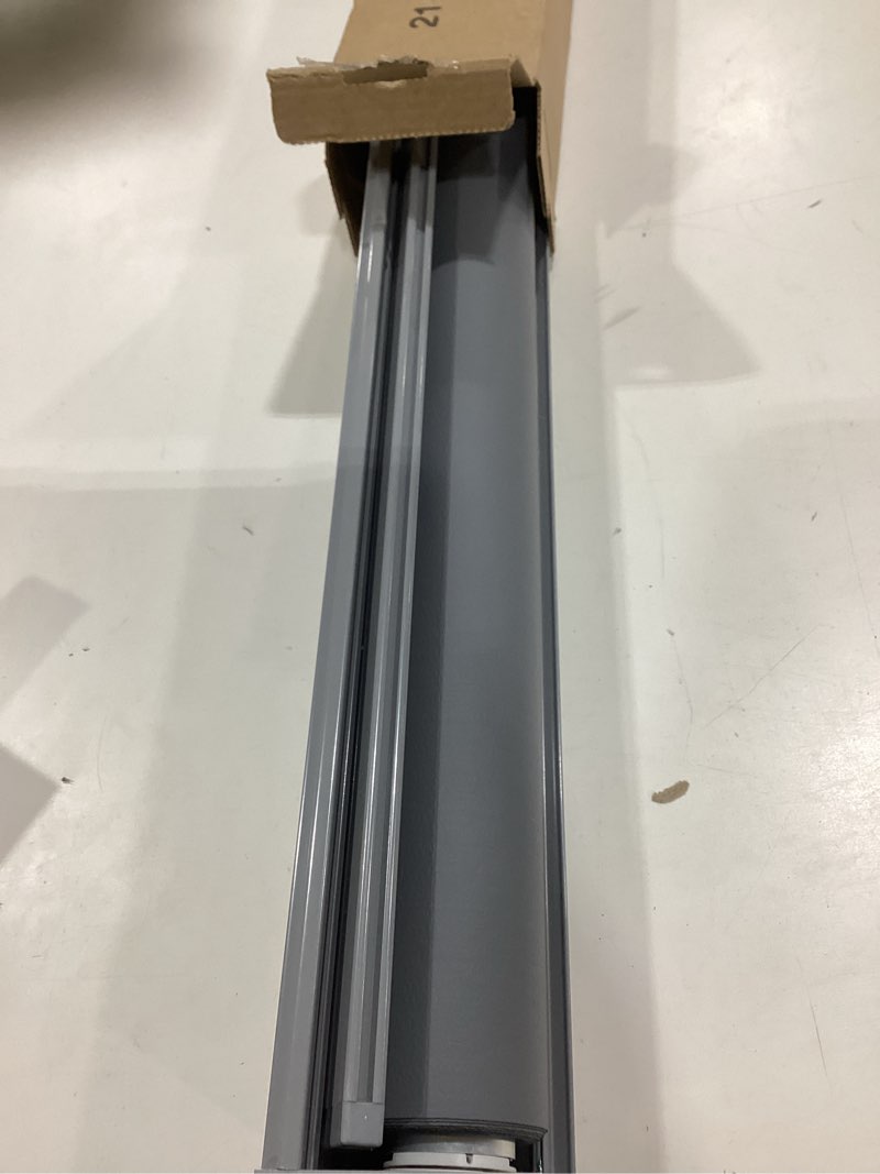 Condition photo showing As Is for chrisdowa cordless blackout roller shades for windows, striped free-stop window blinds with privacy, thermal insulated window shades for home, office and door. grey, 21" w x 72" h 21"w x 72"h grey