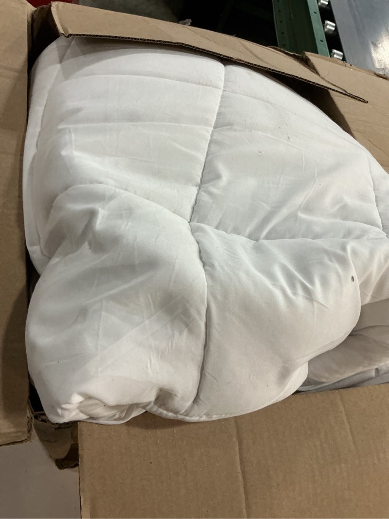 Condition photo showing As Is for bedlore queen mattress topper viscose derived from bamboo, thick pillow top mattress pad with stretchable pockets for 6-18 inches mattress, soft breathable mattress topper for back pain relief 1 white queen