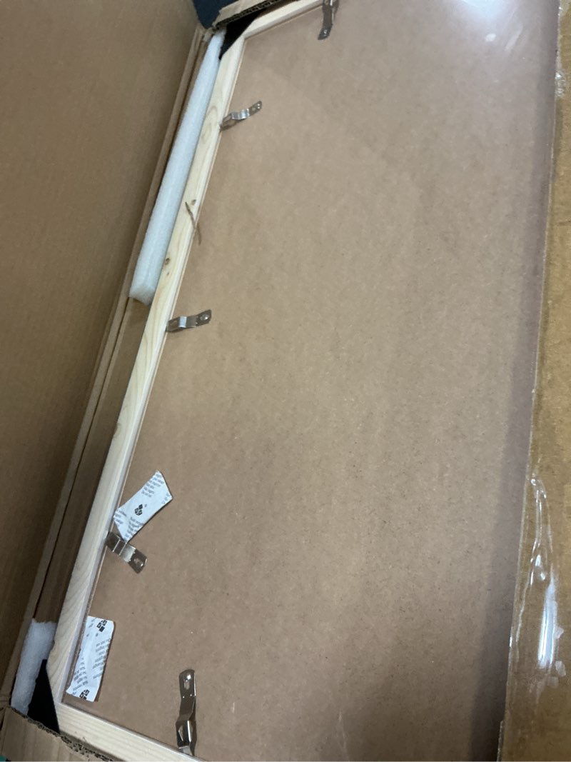 Condition photo showing Good Condition for 24x24 wood frame white, modern natural woodgrain 24x24in picture frame, rustic wooden 24 x 24 inch gallery wall photo poster frame with hd plexiglass, horizontal vertical wall mounting display 1pcs white 24x24