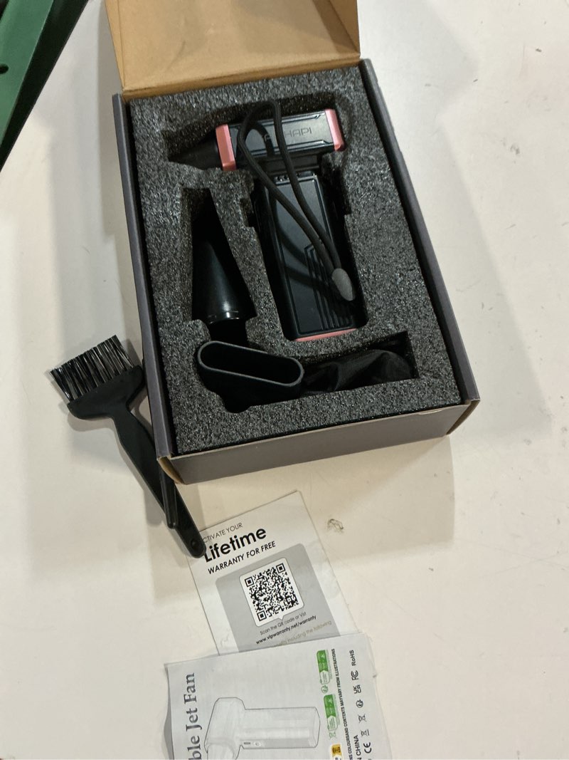 Condition photo showing Good Condition for Electric Air Duster, 300000RPM High-Speed Cordless Blower Fan with Adjustable Speed & Brushless Motor, Portable Mini Blower for Keyboard, Car Detailing, PC Cleaning, Replaces Canned Air Gold+black