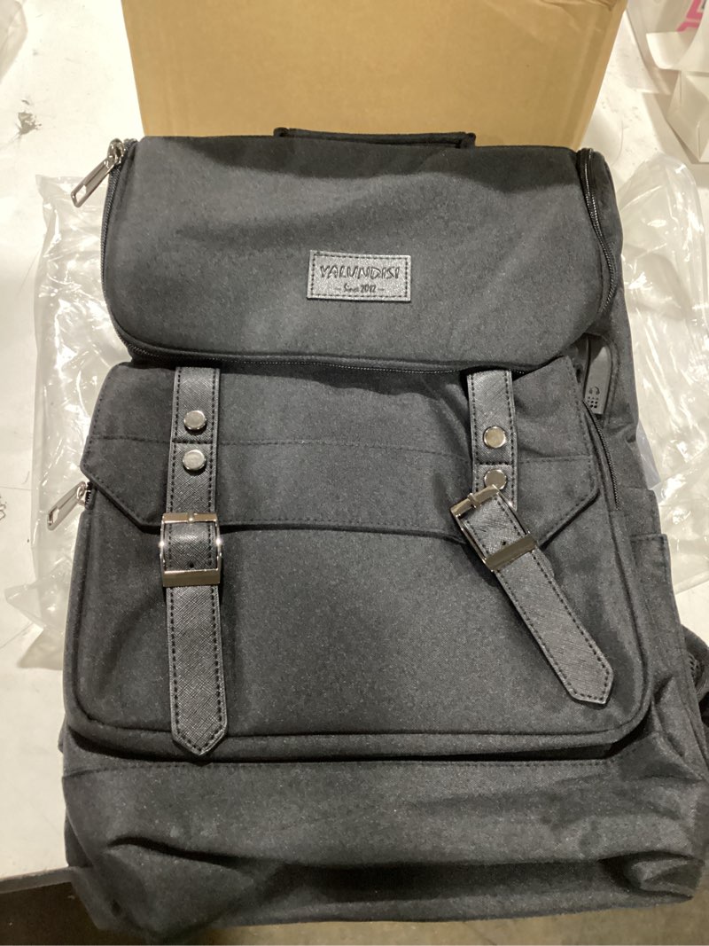 Condition photo showing Good Condition for yalundisi vintage backpack travel laptop backpack with usb charging port for women & men college backpack fits 15.6 inch laptop black