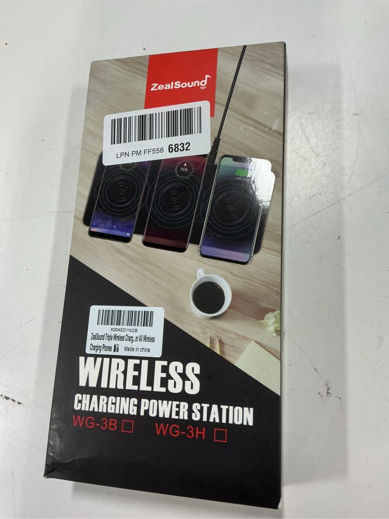 Condition photo showing New/Like New for ZealSound Triple Wireless Charger,Charging Pad,Ultra Slim Fast 3x10W Charger Station for Multiple 3 