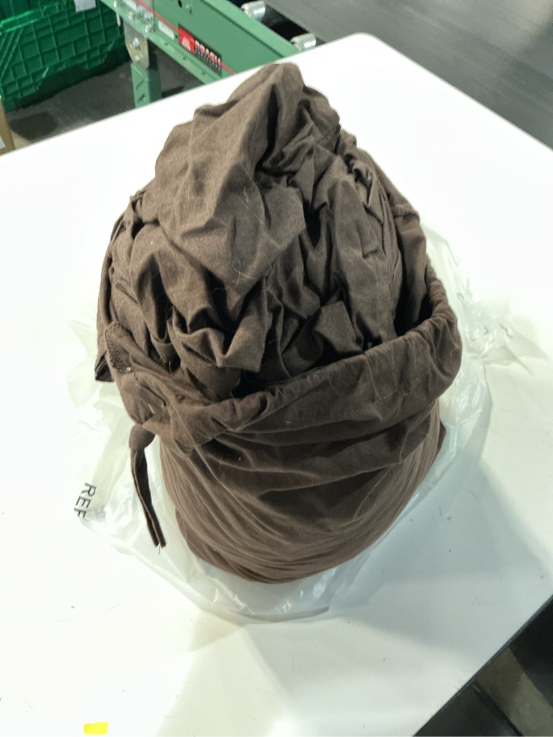 Condition photo showing As Is for organic brushed cotton duvet cover, full/queen, espresso