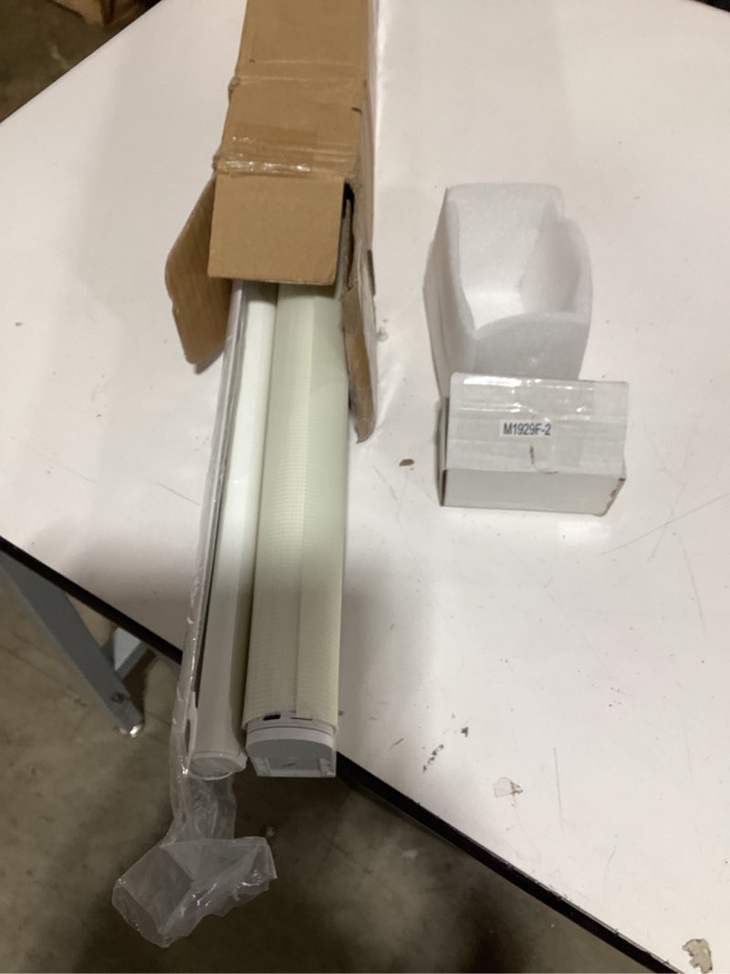 Condition photo showing As Is for allesin no drill motorized zebra shades with remote control, 50% light filtering smart blinds for apartments & rentals - compatible with alexa, automatic day/night adjustment (pearl white 34.5"wx72"h)