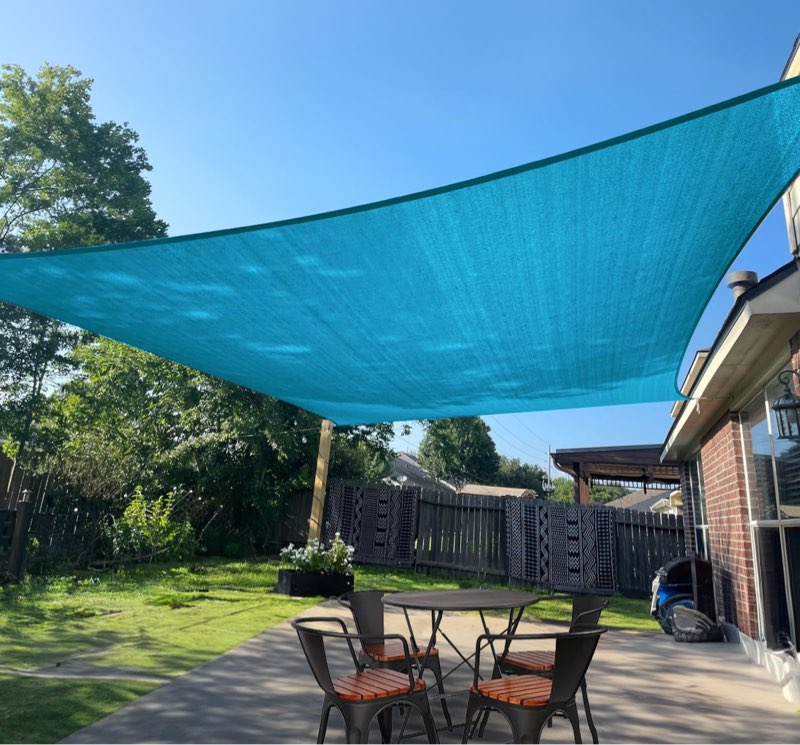 sunlax large sun shade sail 20' x 20' sand square canopy sail shade cover uv block permeable sunshade outdoor for patio backyard (we make custom size) 2 0' x 2 0' turquoise blue