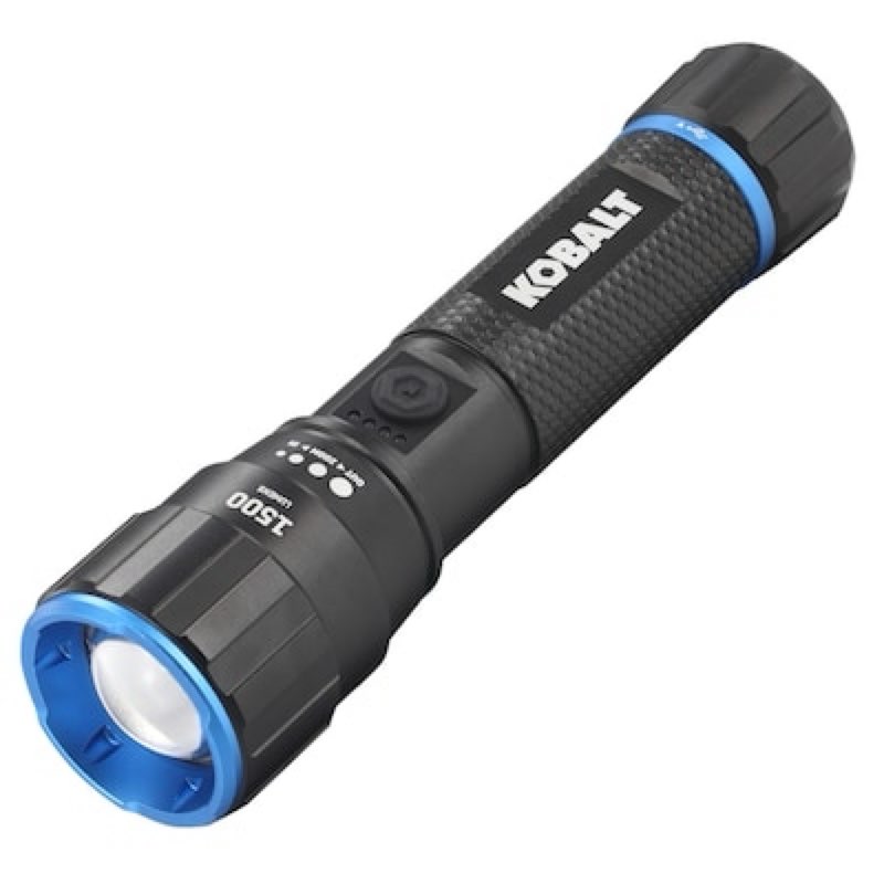 kobalt 1500-lumen 4 -adjustable mode led rechargeable flashlight