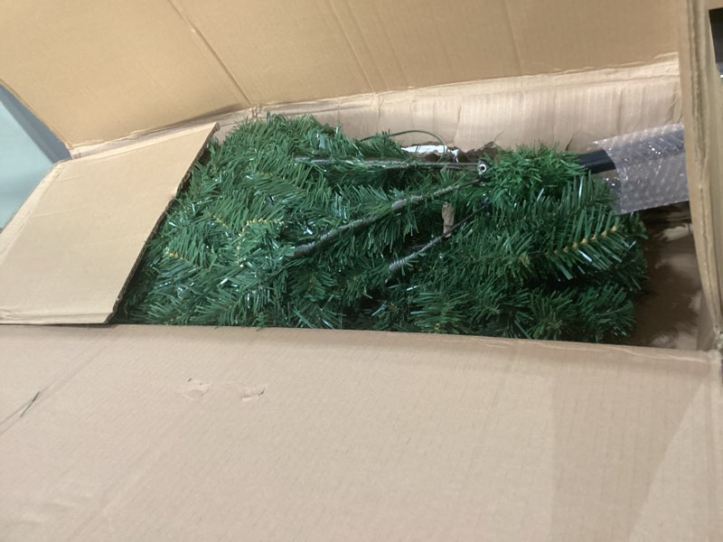 Condition photo showing Good Condition for Syhood 6ft Bendable Christmas Tree Pre-Lit Whimsical Christmas Bent Top Artificial Xmas Tree with LED Lights Ornament Bag, Green