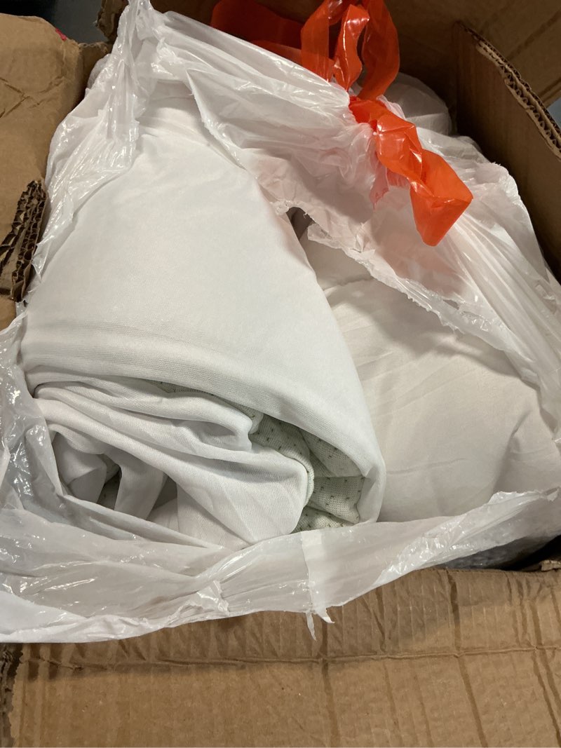 Condition photo showing As Is for HYLEORY Mattress Topper Queen Size - Bamboo-Viscose Plush Pillow Top Mattress Pad, Thick Mattress Protector Cover Breathable Fluffy Soft Bed Topper with 8-21" Deep Pocket, Green Green Queen