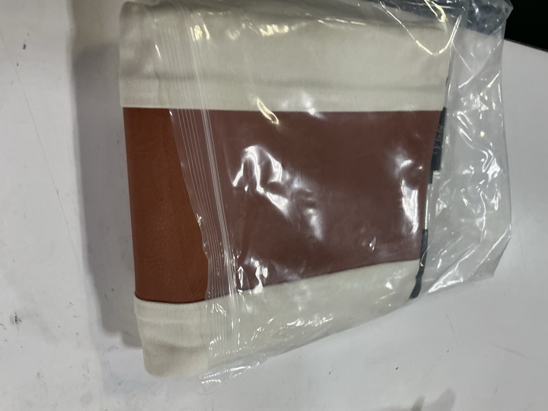 Condition photo showing Good Condition for Farmhouse Stripe Pillow Cover 22x22 Boho Accent Cushion Case Faux Leather Decorative Pillowcase,Black and Beige (Cover ONLY, Pack of 2) 22" x 22" (Pack of 2) Black and Beige