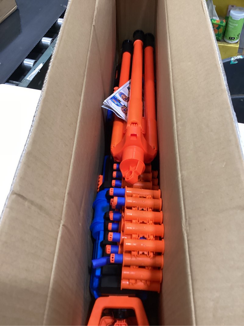 Condition photo showing As Is for x-shot insanity motorized rage fire by zuru 72 darts, air pocket technology darts, dart storage, blasting power, auto feeding belt, tripod & scope, outdoor toy for boys, girls, teens, adults