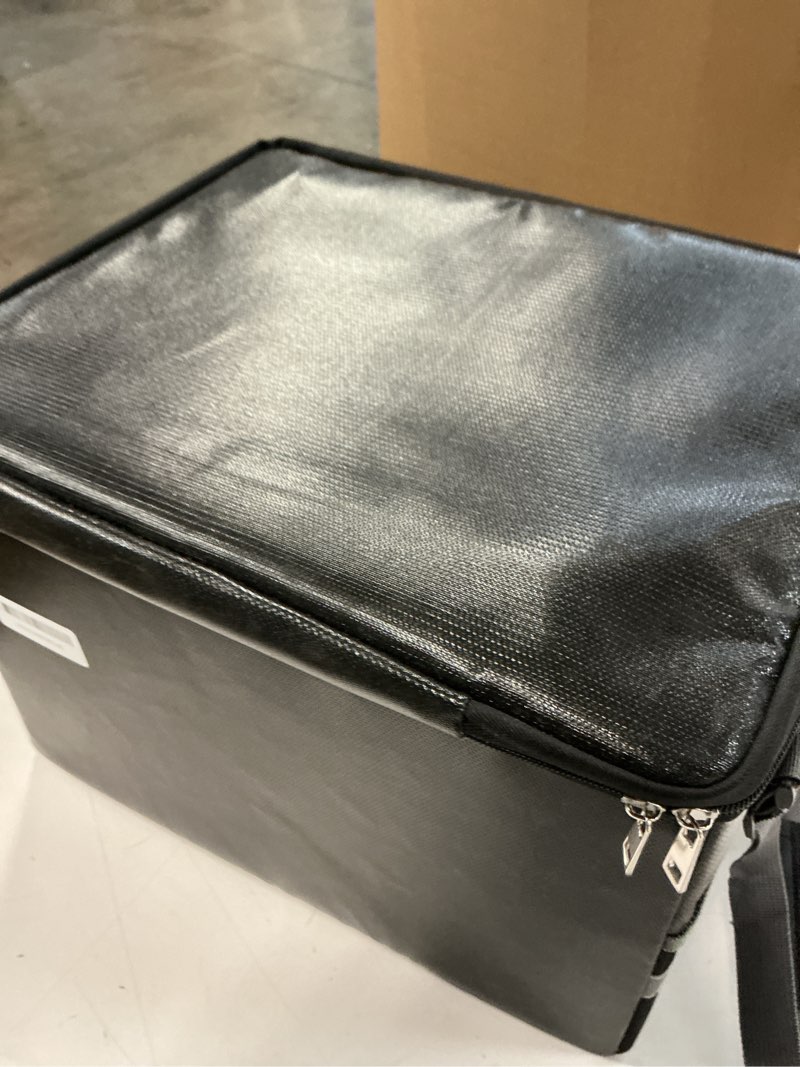 Condition photo showing As Is for Large Next of Kin Box Organizer with Smart Labels, Fireproof Foldable File Organizer with Combination Lock, 10 Hanging Files and 20 Category Labels for Label Documents(15.7"L×12.2"W×10.6"H) L Standard Next of Kin File Box