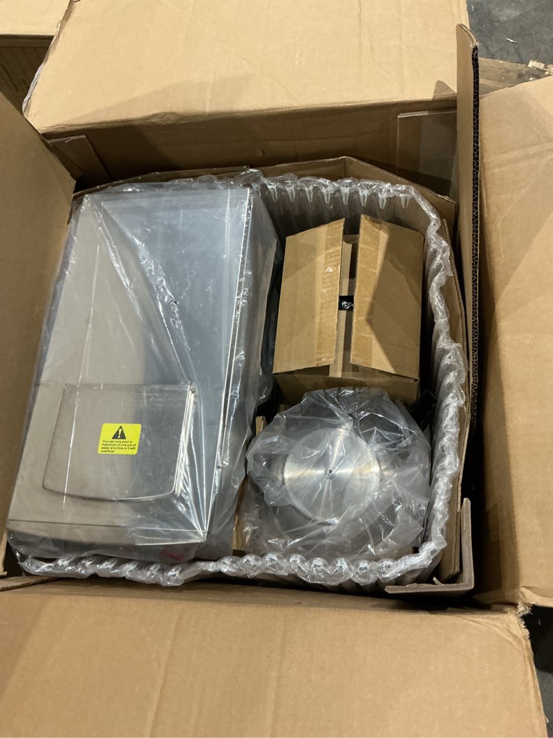 Condition photo showing As Is for crosson 12 cup commercial coffee brewer with 4 warmers & 4 glass decanter,pour over drip coffee maker with stainless steel housing and 304 ss funnel