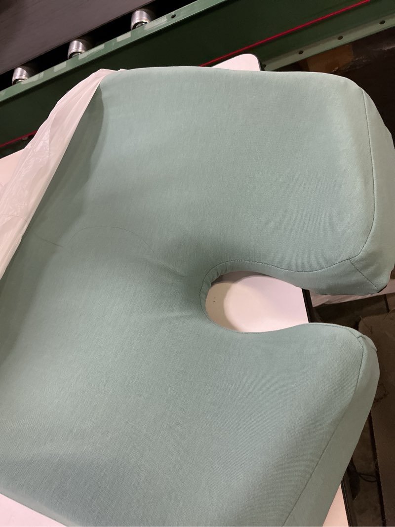 Condition photo showing As Is for C CUSHION LAB Patented Pressure Relief Seat Cushion for Long Sitting Hours on Office/Home Chair, Car, Wheelchair - Extra-Dense Memory Foam for Hip, Tailbone, Coccyx, Sciatica - Wellness Green