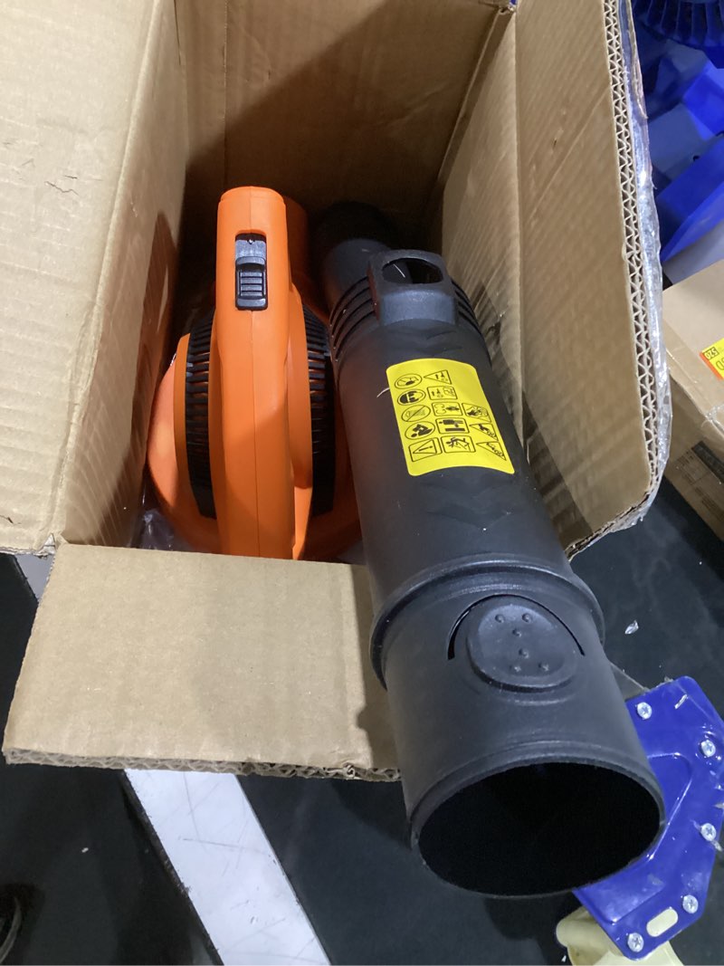 Condition photo showing Good Condition for electric leaf blower corded, 7-amp, 390cfm/ 210mph, 2 speed modes, powerful lightweight handheld blowers for lawn care, patio, leaves, dust, snow (orange)