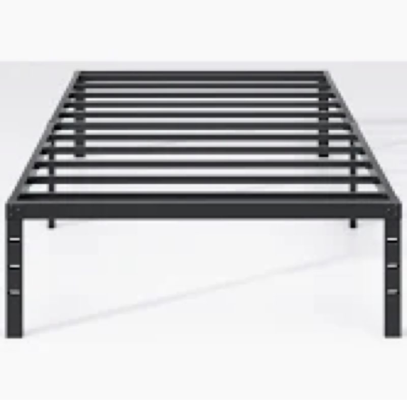 NEW JETO Metal Bed Fran Hene, Storage Space L-nr Size Bed Franie, 1% Inch.  Metal Pletform Bec The Bed Yeavy Duty Frame Bed, Durable Full.