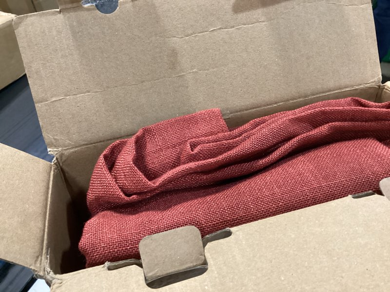 Condition photo showing Good Condition for miulee burnt orange linen curtains 96 inch long for bedroom living room, soft thick linen textured window drapes terracotta rust boho fall decor semi sheer light filtering back tab 2 panels 52"w x 96"l (pack of 2) burnt orange