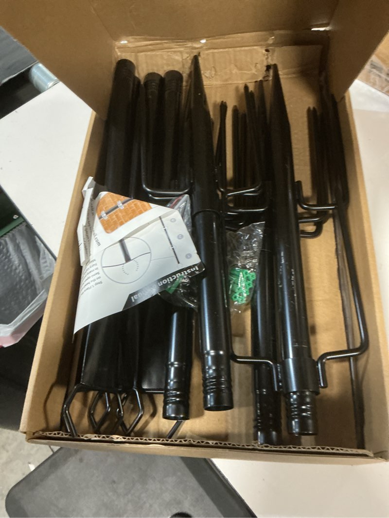 Condition photo showing Good Condition for ailbton 10ft string light poles 4 pack,light poles for outside lights,outdoor with fence brackets hanging lights,metal stand deck patio backyard 10ft 4 pack