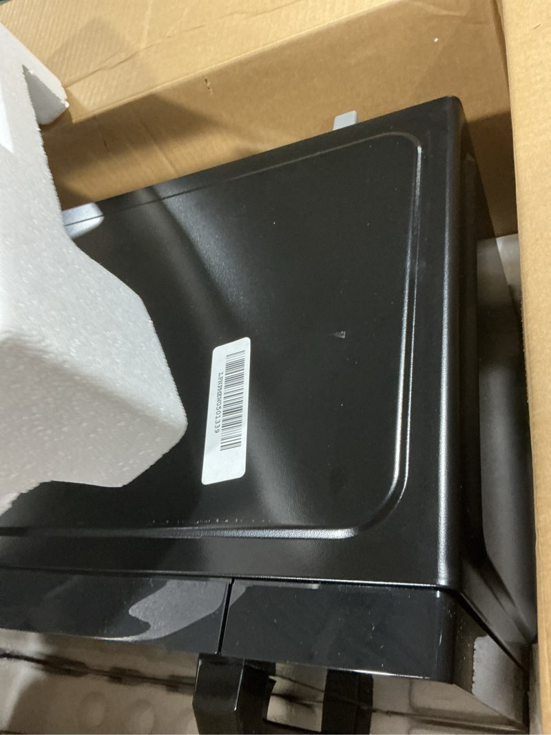 Condition photo showing As Is for BLACK+DECKER 5-in-1 Microwave Oven with Air Fry, Combi, Bake, Roast, and Convection Cooking, 0.9 cu. ft. Countertop Microwave, Stainless Steel, 900 Watts, Child-Lock, ES9P032NA 0.9 Cu.Ft