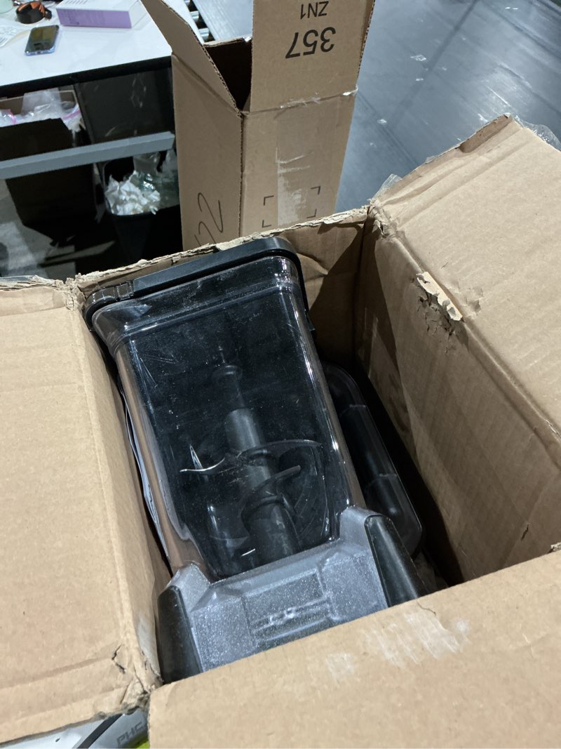 Condition photo showing As Is for ninja br201amz professional blender 2.0, 1200 watts, auto-iq program, total crushing blades, 72-oz. pitcher, 4 manual speeds for smoothies, shakes, and frozen drinks, dishwasher-safe parts, dark grey generation 2 (1200 watts)
