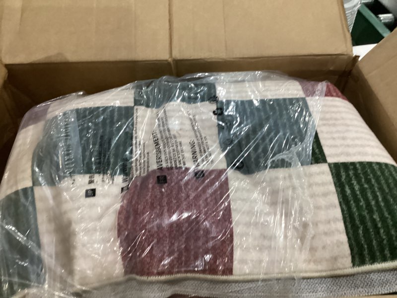 LIVEBOX 8x10 Christmas Area Rugs for Living Room Clearance, Checkered Non-Slip Washable Rugs, Farmho