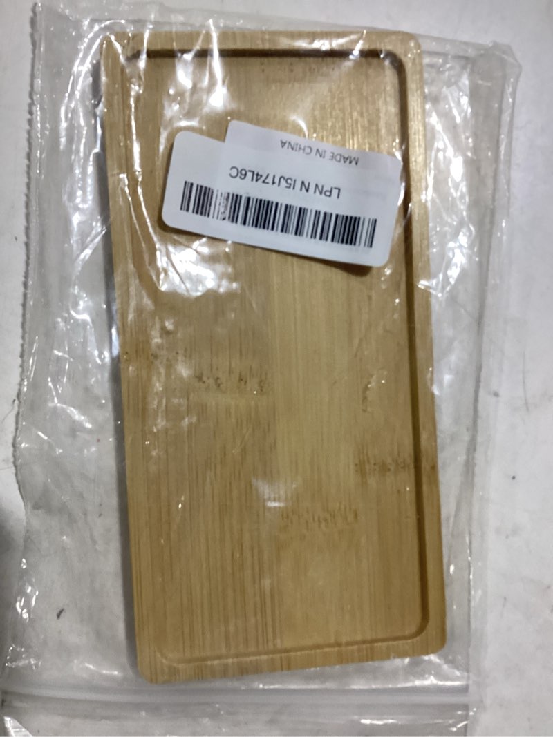 Condition photo showing New/Like New for Bamboo Soap Dispenser Tray, Bathroom & Kitchen Sink Tray - Square, Ideal for Jewelry & Cosmetics - Bathtub Organizer