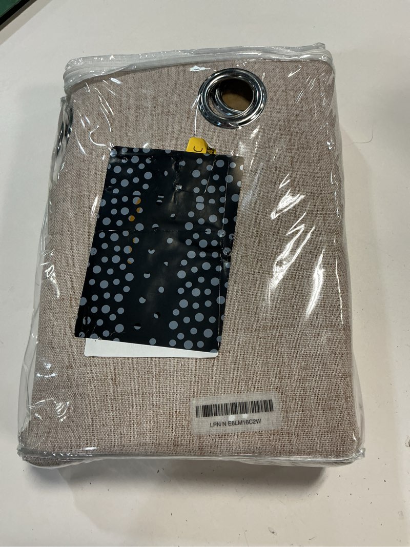 Condition photo showing New/Like New for miulee 100% blackout polyester textured curtains for bedroom solid thermal insulated natural beige grommet room darkening curtains & drapes luxury decor for living room nursery 52 x 108 inch(2 panels) beige 52"w x 108"l (pack of 2)