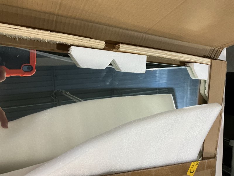 Condition photo showing New/Like New for Mirrorons Bathroom Vanity Mirror 18" x 24", Frameless Mirror with Polished Edge, Hangs Horizontally or Vertically. Upgraded Shatterproof Bathroom Mirror for Wall. Standard Edge 24"L x 18"W