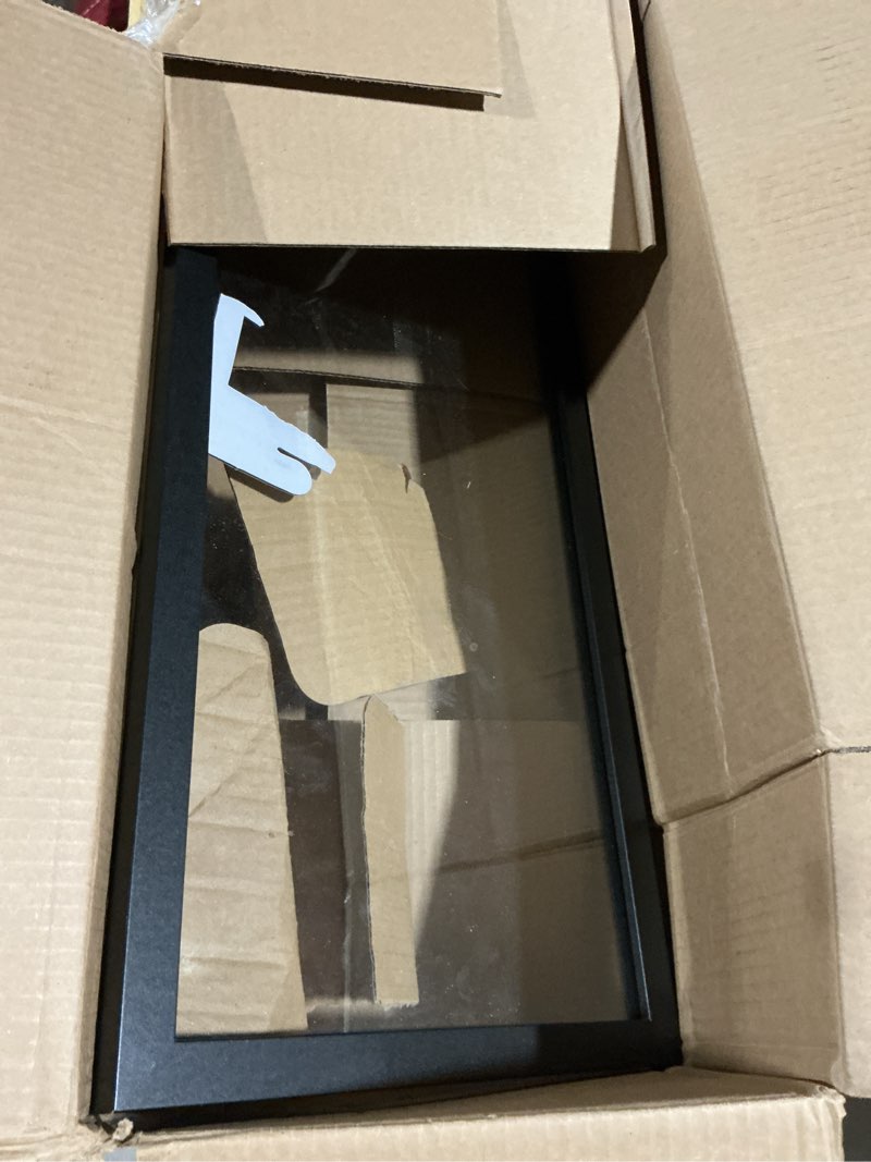 Condition photo showing As Is for americanflat 5x7 picture frame collage with shatter-resistant glass - fits three 5x7 photos or use as one 10x20 picture frame - signature collection - collage frames with floating effect - black black 10x20 three floating 5x7 photos