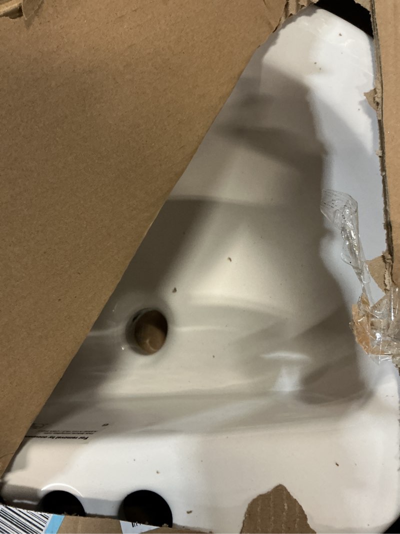 Condition photo showing As Is for proflo pf19164 rockaway 19" oval vitreous china drop in bathroom sink with overflow and 3 faucet holes at 4" centers - white 19x16.5x7.88 inches white
