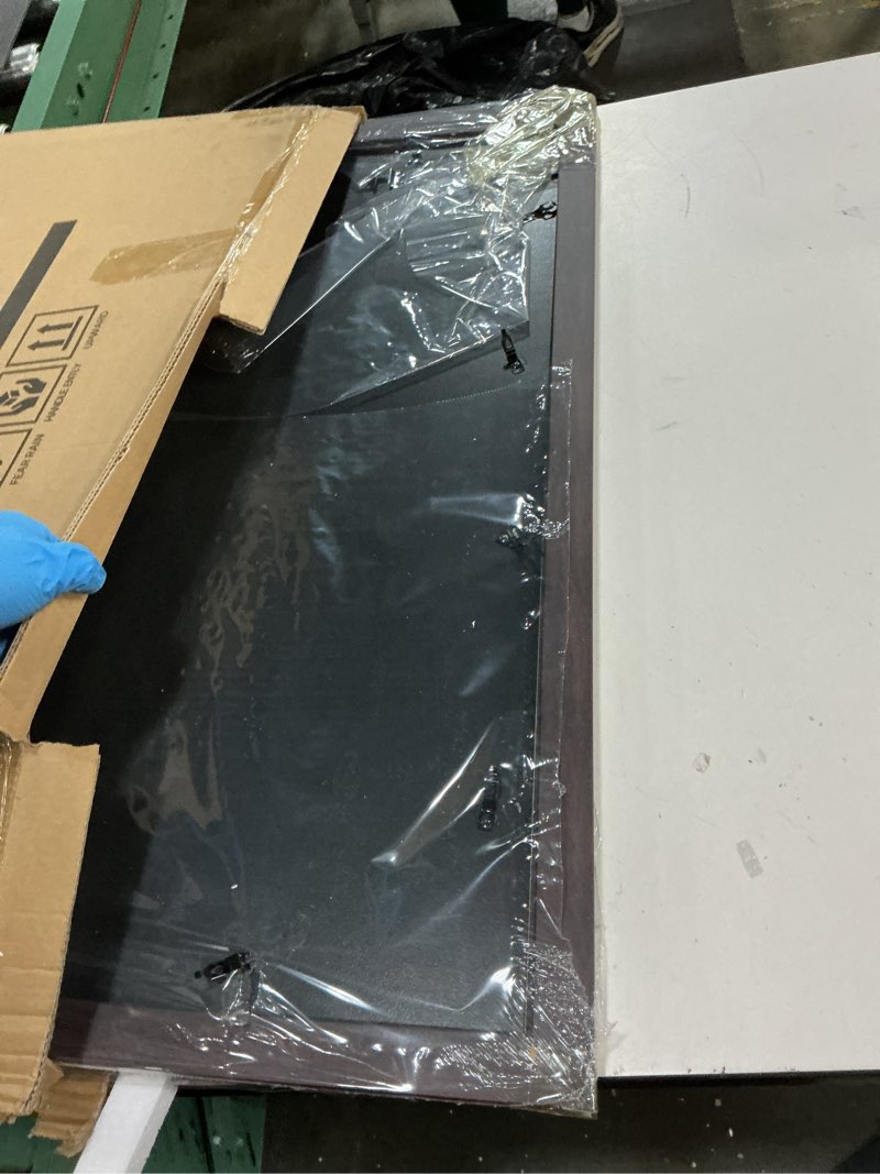 Condition photo showing As Is for 20x27 picture frame walnut brown with black back board curved extra wide edges, wooden vintage style puzzle frame 20x27 for wall decor. walnut brown 20x27