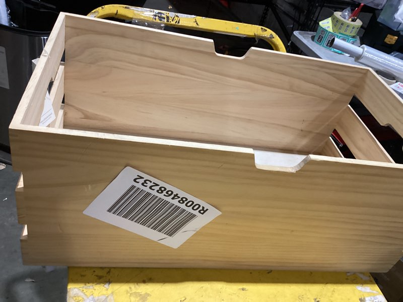 Condition photo showing Good Condition for large wood bin with wheels - brightroom™