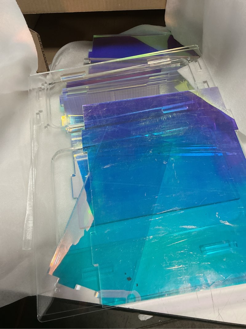 Condition photo showing As Is for Acrylic Display Case, 2 Layer Clear Figure Display Cases for Collectibles with Magnetic Door, Acrylic Box with Movable Dividers 1 Pack