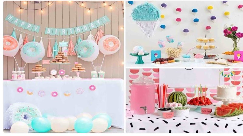 assorted of articles for decoration of different theme parties (it can include a variety of styles, colors, colors and themes'