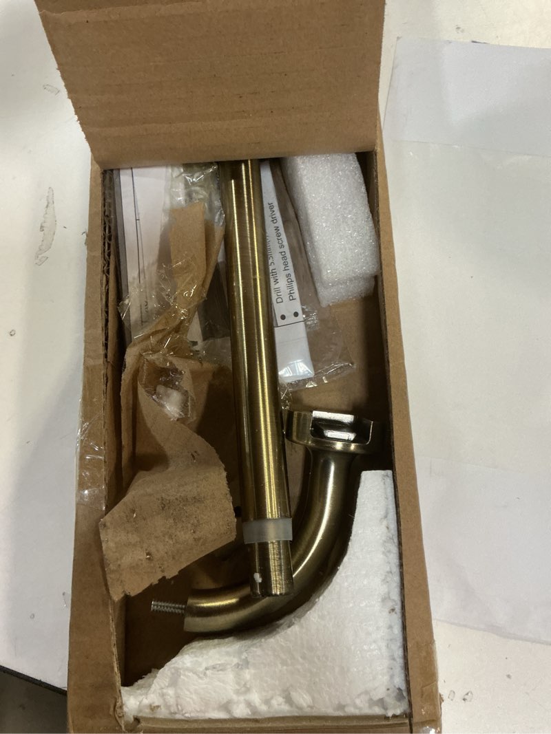 Condition photo showing As Is for Antique Bronze Disc Curtain Rods, 48-84 Inches Window Curtain Rod,Adjustable Room Darkening Curtain Rod with Aluminum Finials and Brackets,Wrap Around Design 48-84" Antique Bronze