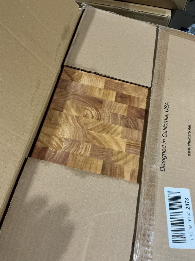 Condition photo showing Good Condition for SHUMARU Mahogany End-Grain Wood Cutting Board – 20×13×1.6? Butcher Block | Handmade in Bali – Silky-Smooth, Knife?Friendly, Ergonomic Grips & Non?Slip Feet Mahogany | End-Grain 20 20"L x 13"W