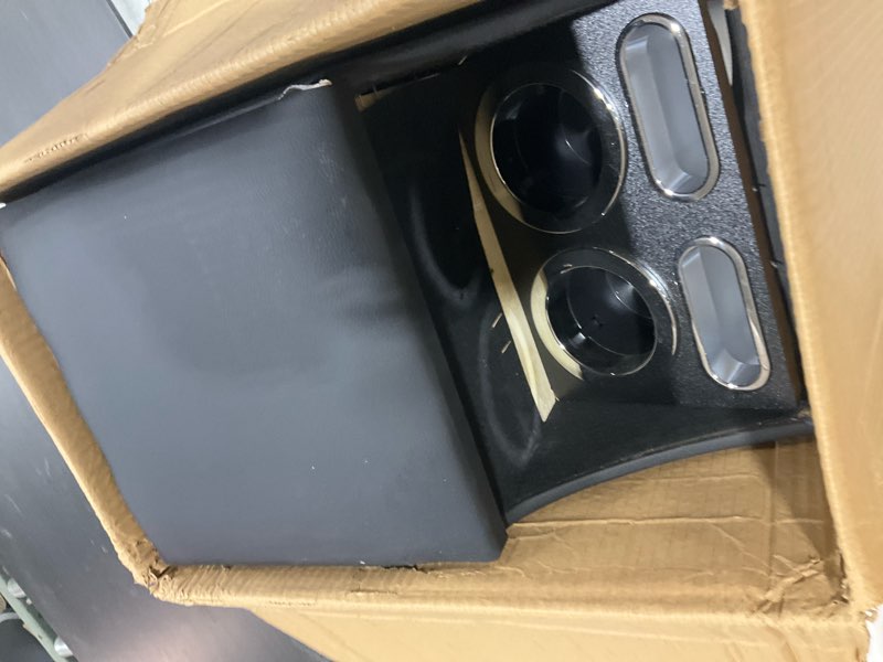 Condition photo showing As Is for center console organizer for minivans,suv,van,floor console organizer box gray