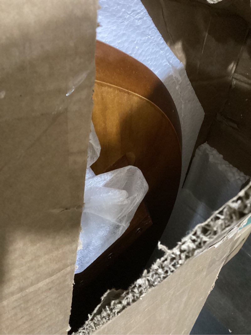 Condition photo showing As Is for Mid Century Modern Abstract Shaped Coffee Table/Solid Wood/Castanho Finish