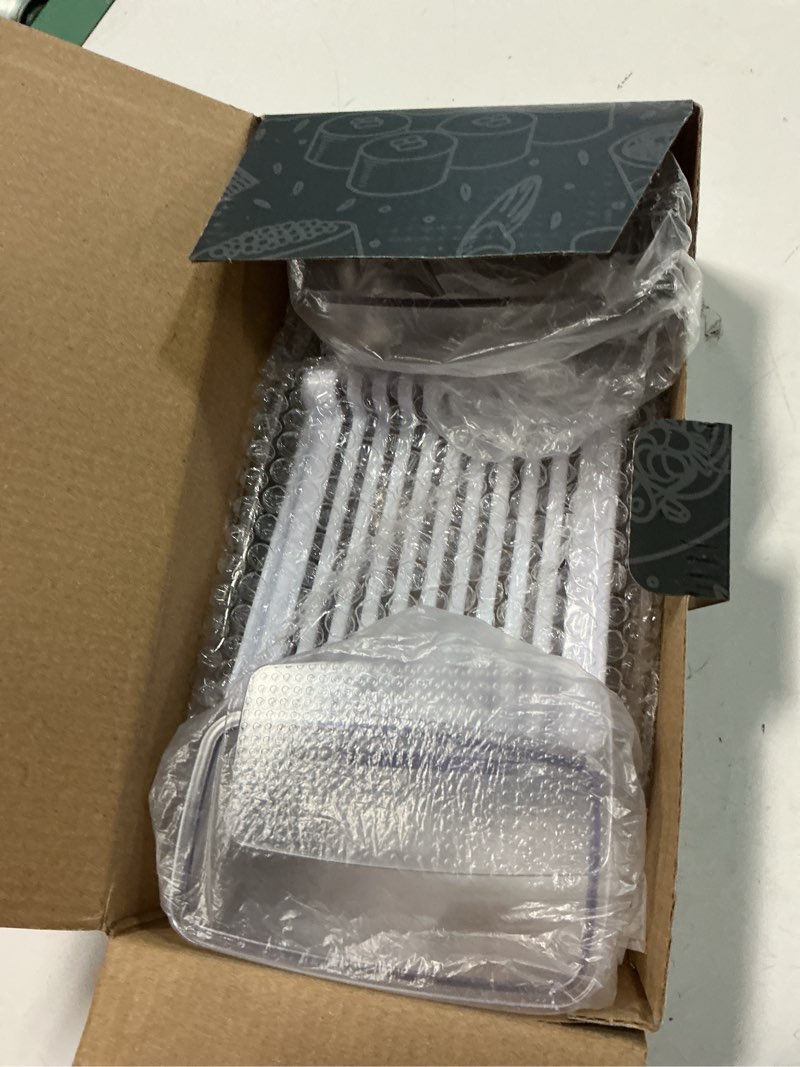 Condition photo showing New/Like New for 3pcs clear musubi press mold with luncheon meat slicer – non-stick, bpa-free musubi maker for hawaiian musubi, onigiri, and sushi – perfect for easy meal prep and custom rice molded dishes