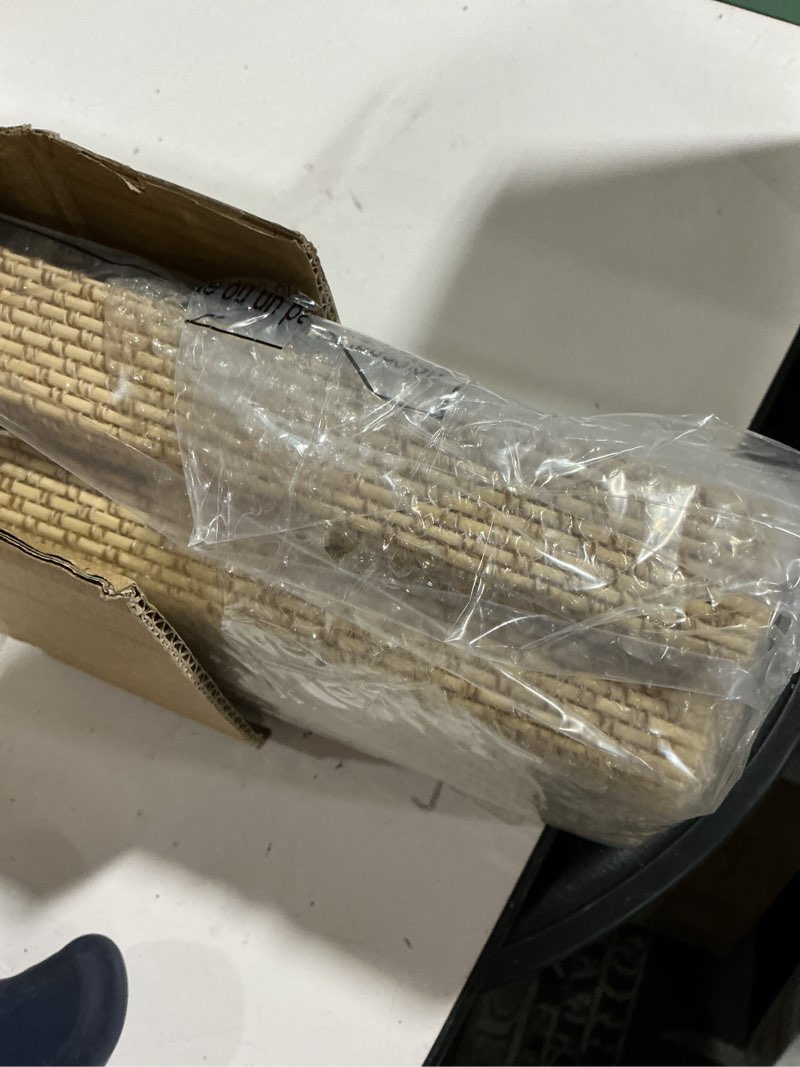Condition photo showing Good Condition for lazblinds no drill cordless bamboo roman shades, light filtering blinds for indoor windows, roll up bamboo blinds for home, 28" w x 48" h, star-beige star-beige 28"w x 48"h