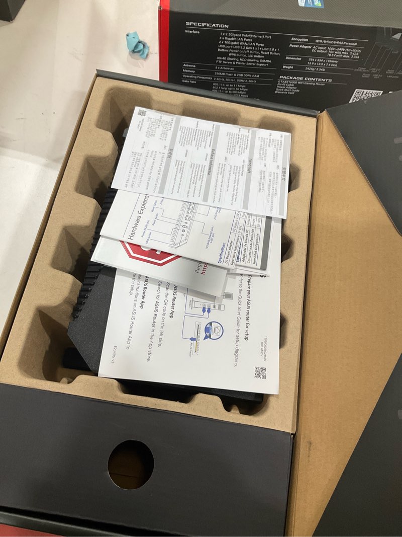 Condition photo showing Good Condition for asus rt-be92u be9700 tri-band wifi 7 router, supports new 320mhz bandwidth & 4096-qam, mlo, ai wan detection, aimesh support, subscription-free network security & comprehensive vpn features 9.7gpbs | 10g wan