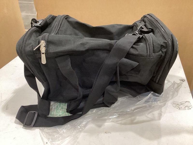 Condition photo showing Good Condition for sports duffel bag for travel gym black