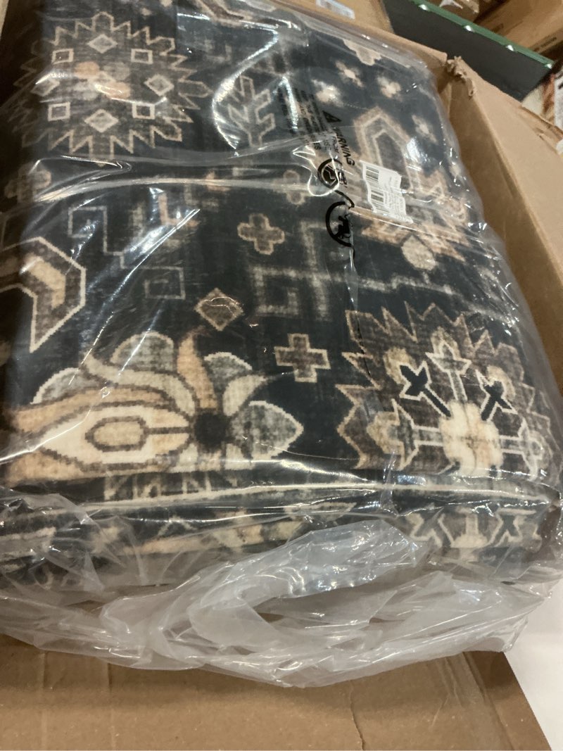 Condition photo showing Good Condition for Area Rug Non Slip Machine Washable Ultra Soft Living Room/Bedroom/Kitchen/Outdoor/Classroom Black Gold, 9'×12' Black Gold 9' x 12' (Rectangular)