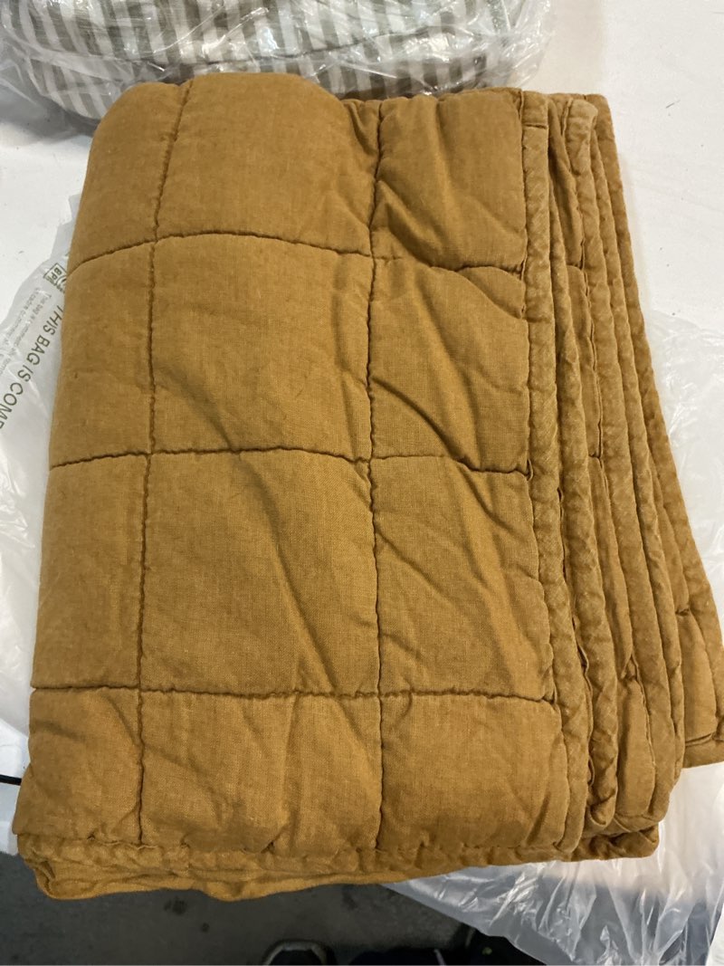 Condition photo showing Good Condition for european linen box quilted sham set, standard, tobacco