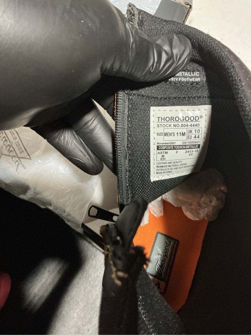 Condition photo showing New/Like New for Thorogood Crossover 8" Waterproof Pull-On Composite Toe Work Boots for Men - Premium Leather with Armor Coating and Athletic Traction Outsoles, EH Rated 7 Brown Side Zip